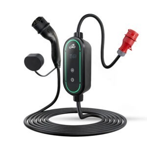 BEV Power 6-16A / 11 kW / 3 fázisú hordozható konnektoros elektromos autó töltő (EVSE) 5 méteres Type 2 kábellel