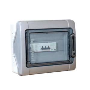 Komplett védelem csomag 3 fázisú 22 kW-os fali töltőhöz (3 fázisú C32 kismegszakító, + A típusú áram-védőkapcsoló + T2-T3 túlfeszültség levezető)